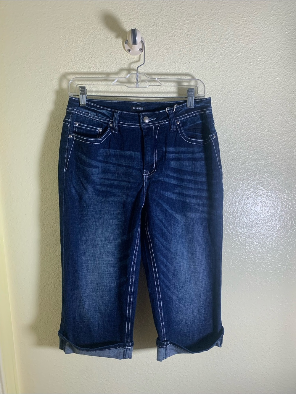 NWOT Flamingals Dark Indigo Cropped Jeans